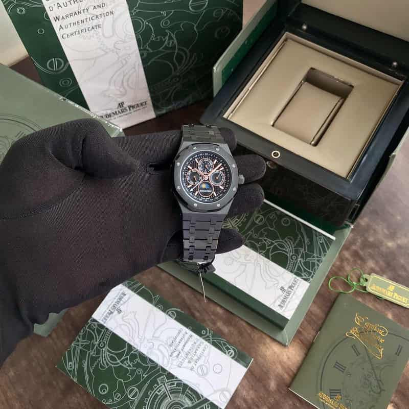 Audemars Piguet Perpetual Calendar Open Worked Full Black Automatic Mens Watch