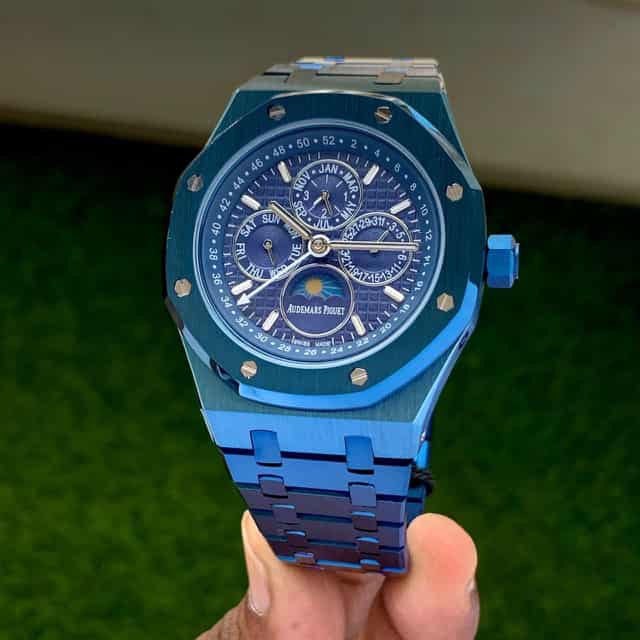 Audemars Piguet’s New Royal Oak Perpetual Calendar watch Blue Dial Automatic Mens Watch