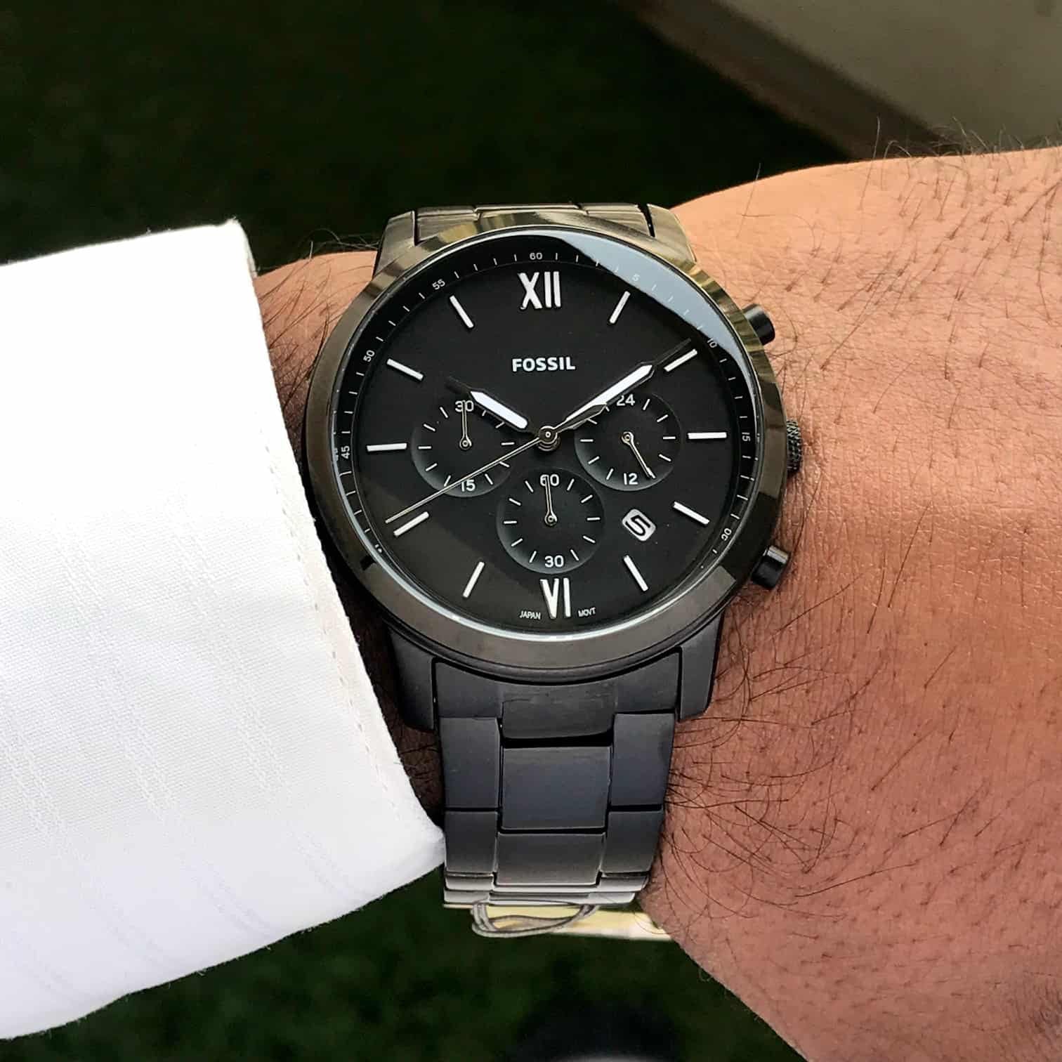 Fossil Full Black Dial & Black Chronograph Mens Watch