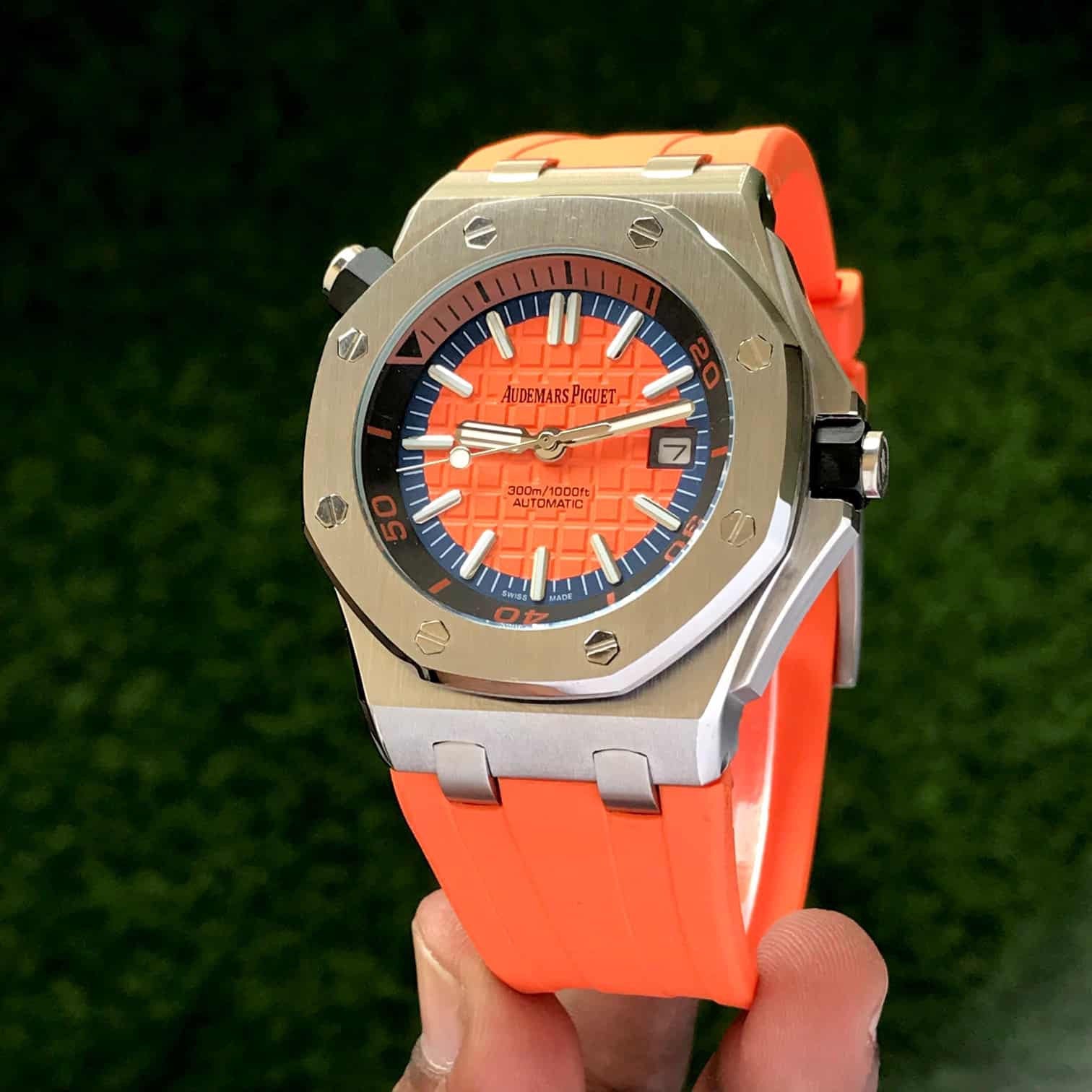 Audemars Piguet Royal Oak Offshore Stainless Steel Orange Dial Automatic Mens Watch