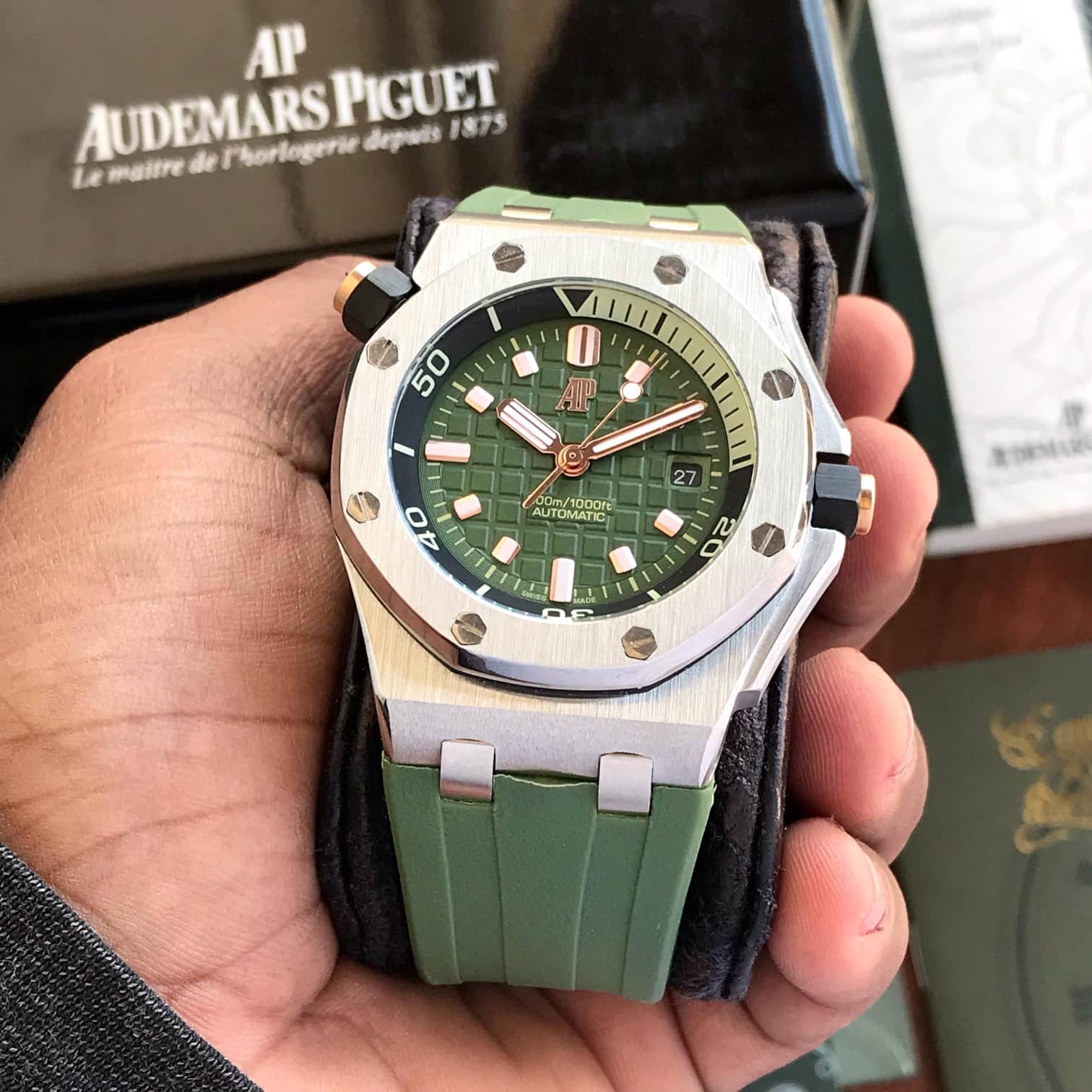 Audemars Piguet Royal Oak Offshore Khaki Green Dial Automatic Mens Watch
