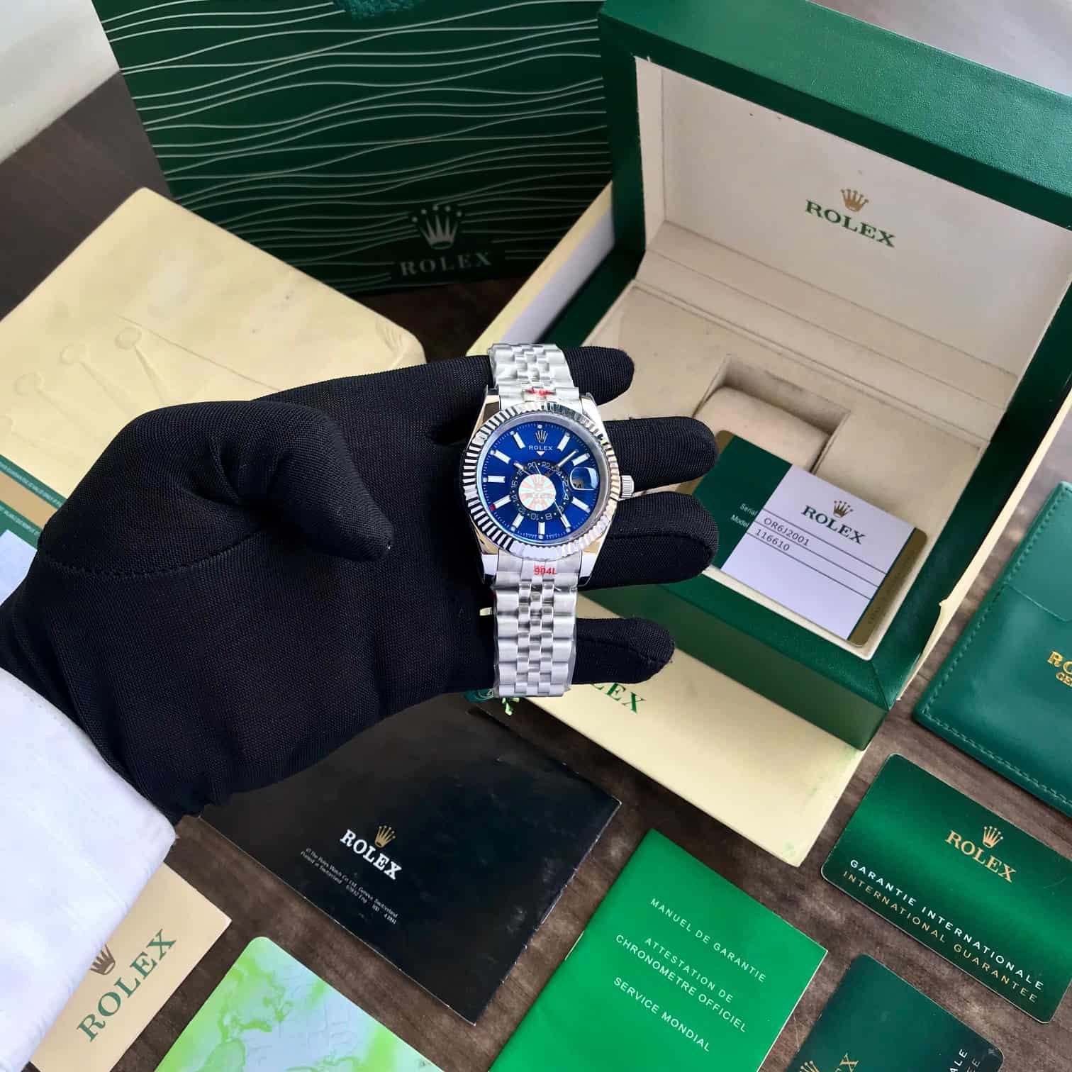 Rolex SkyDweller Silver Blue Dial Jubli Chain Automatic Men’s Watch