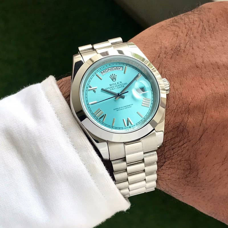 Rolex Day Date 41 Stainless Steel Sky Blue Dial Japanese Master Quality Men’s Watch