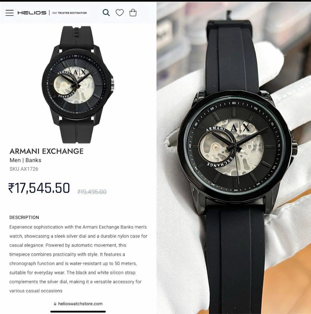 Armani Exchange Black Analog