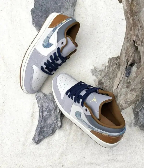 Nike Air Jordan 1 Low SE Phantom Repaired Denim Swoosh