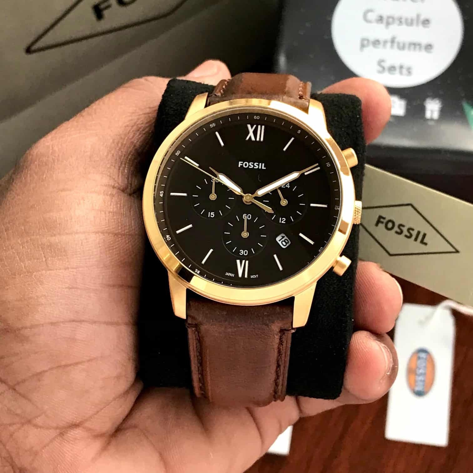 Fossil Gold Brown Belt Analogue Men’s Watch