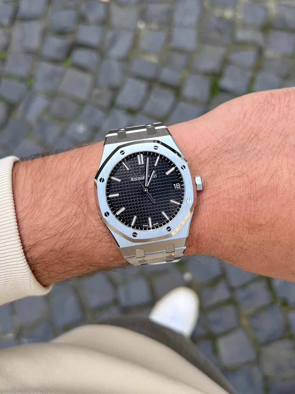 Audemars Piguet Royal Oak OffShore 50 Anniversary Silver Black Dial Swiss ETA Machinery Men’s Watch