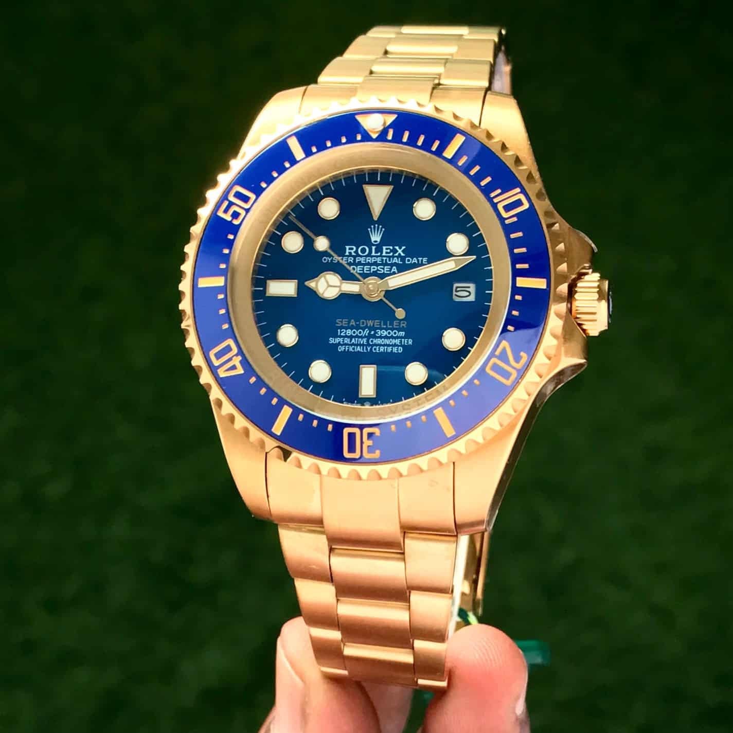 Rolex Deepsea Premiums 43 Gold Blue Dial Automatic Mens Watch