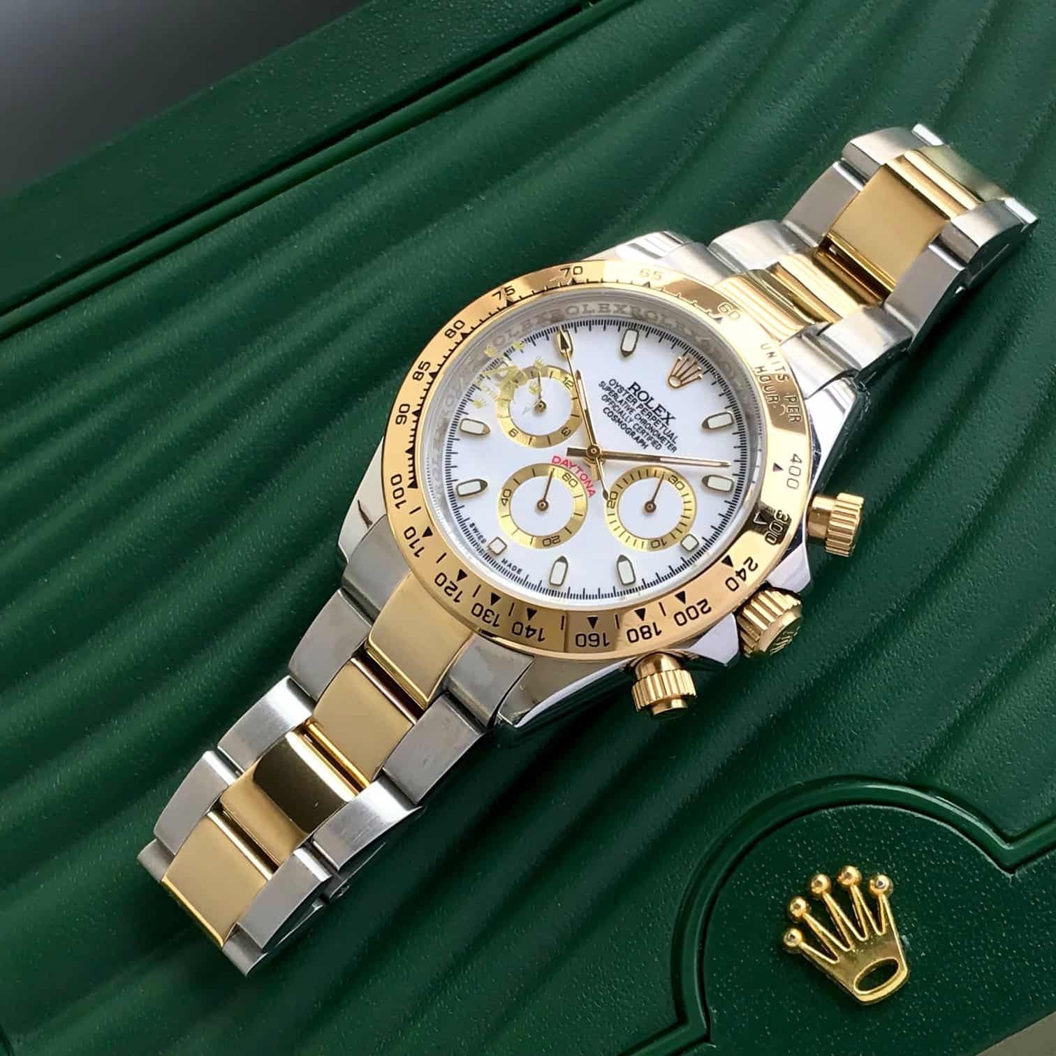 Rolex Daytona Two Tone White Dial Automatic Mens Watch