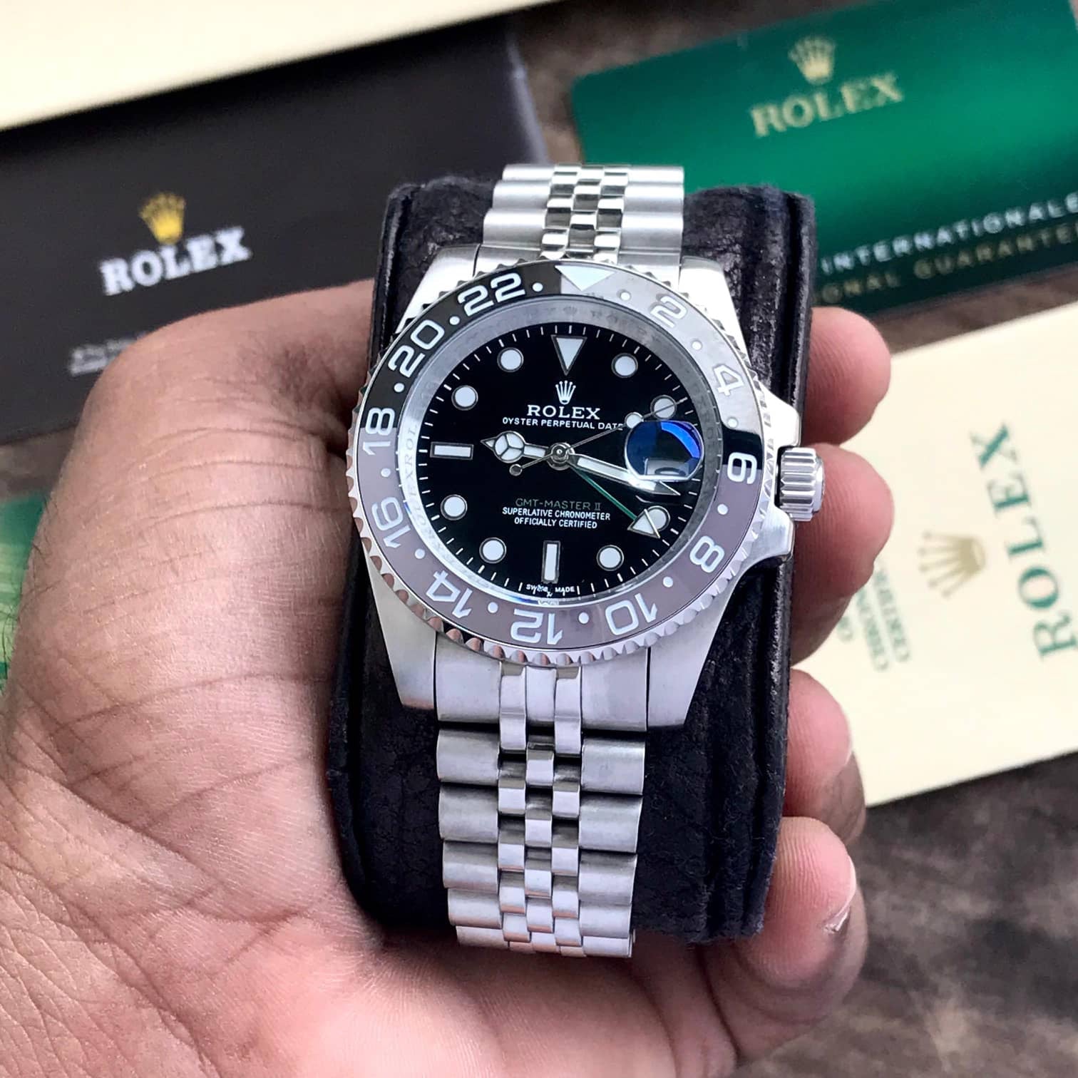Rolex GMT Master Grey Black Dial Automatic Mens Watch