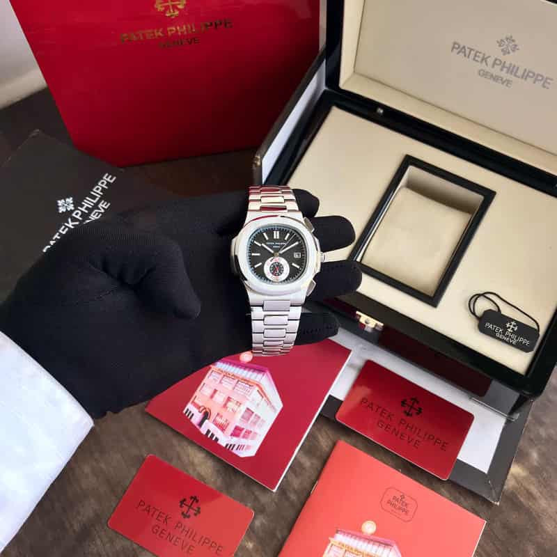 Patek Philippe Nautilus 5980A Stainless Steel Black Dial Automatic Mens Watch