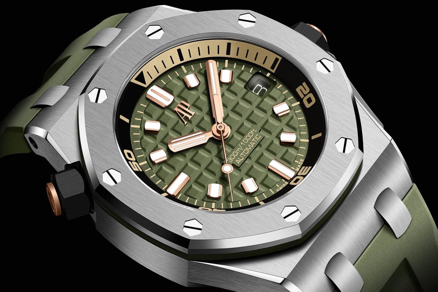 Audemars Piguet Royal Oak Offshore Khaki Green Dial Automatic Mens Watch