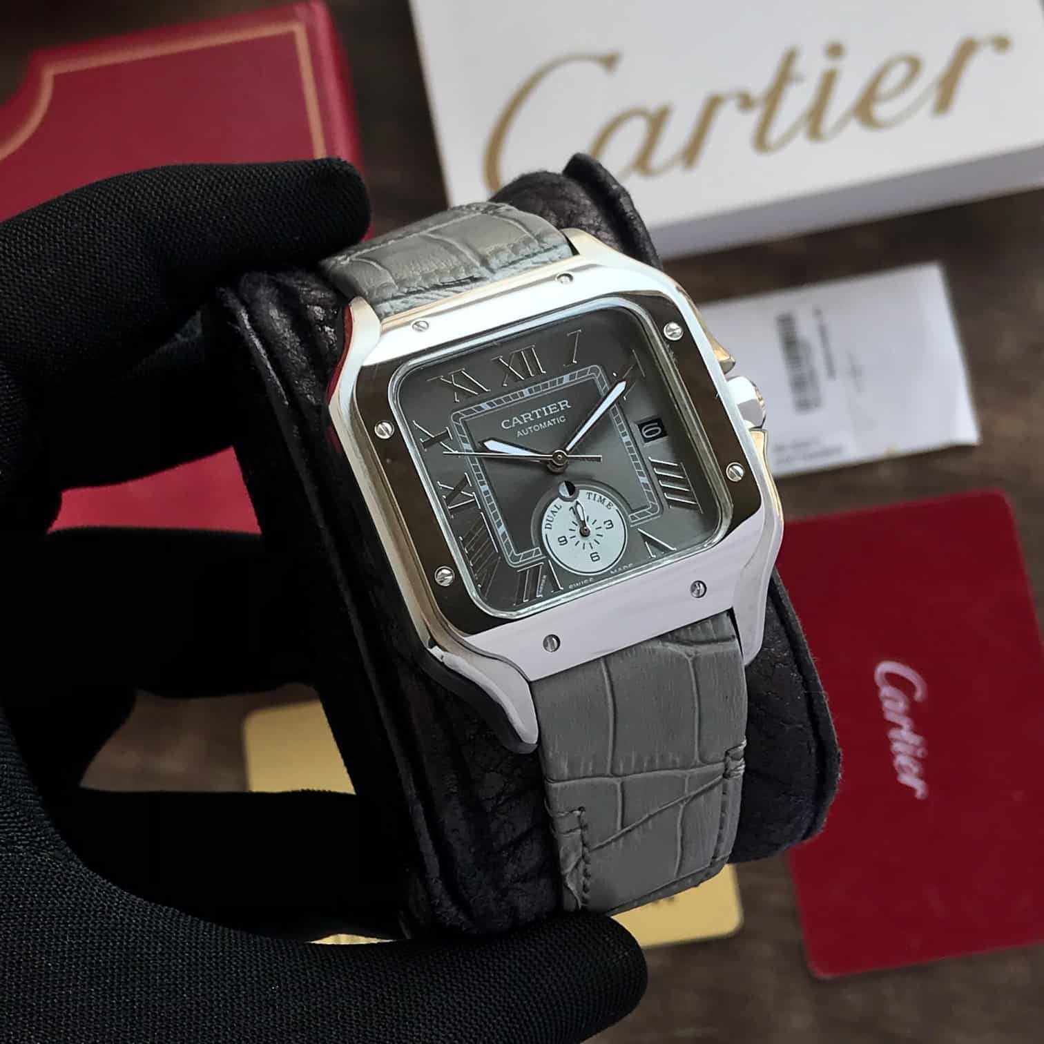 Cartier De Santos Dual Time Grey Premium Automatic Men’s Watch
