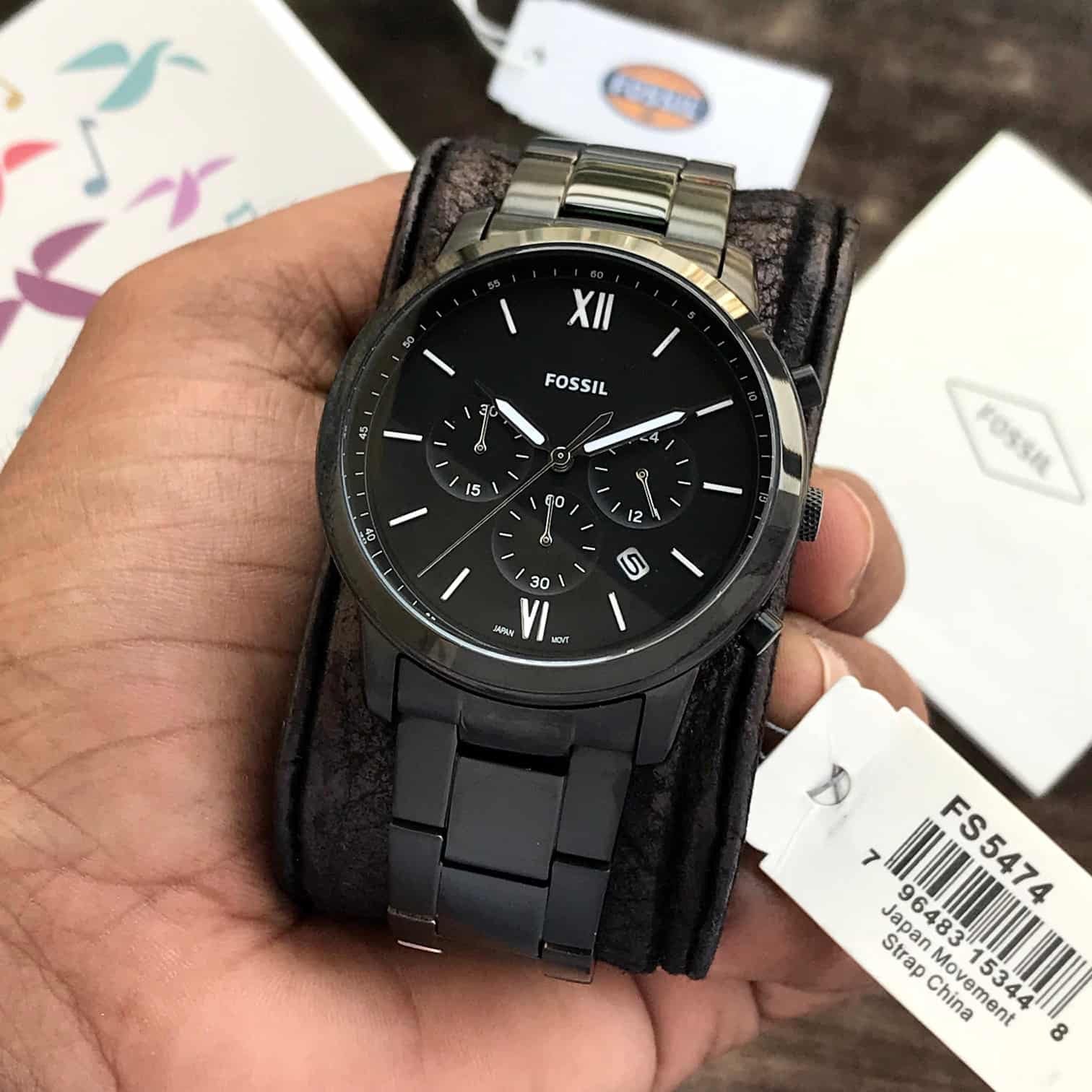 Fossil Full Black Dial & Black Chronograph Mens Watch