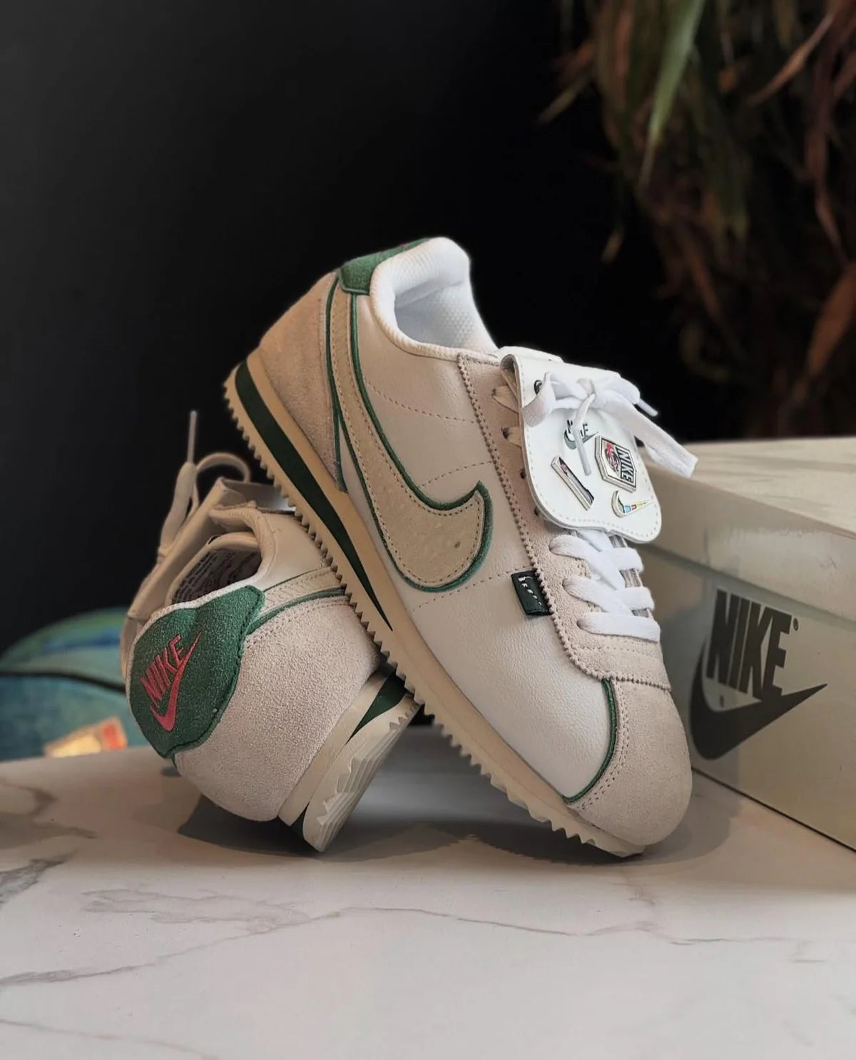 Nike Cortez White Green Sneakers