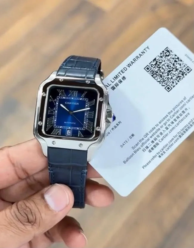 artier Santos Automatic Blue Gradient Dial