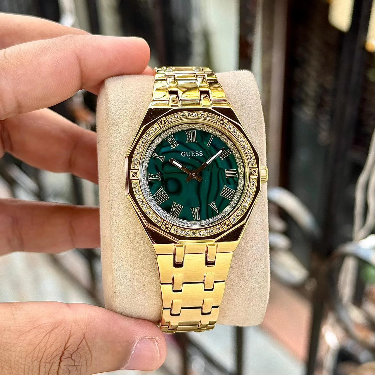 Guess Emerald Green Marble Green Dial