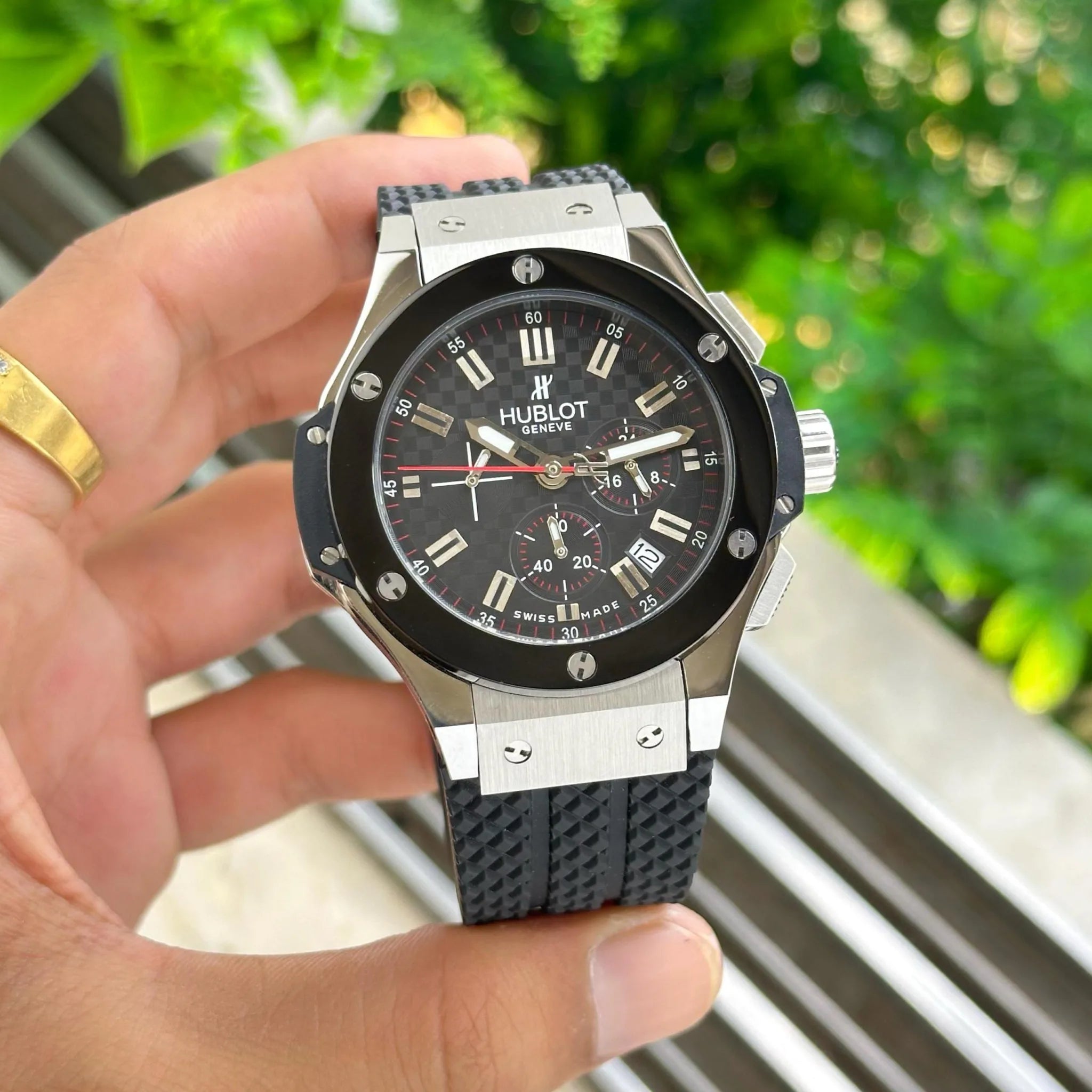 Hublot Big Bang Silver Black Chronograph