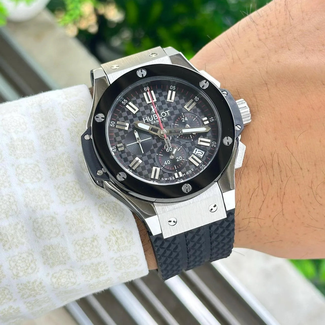 Hublot Big Bang Silver Black Chronograph