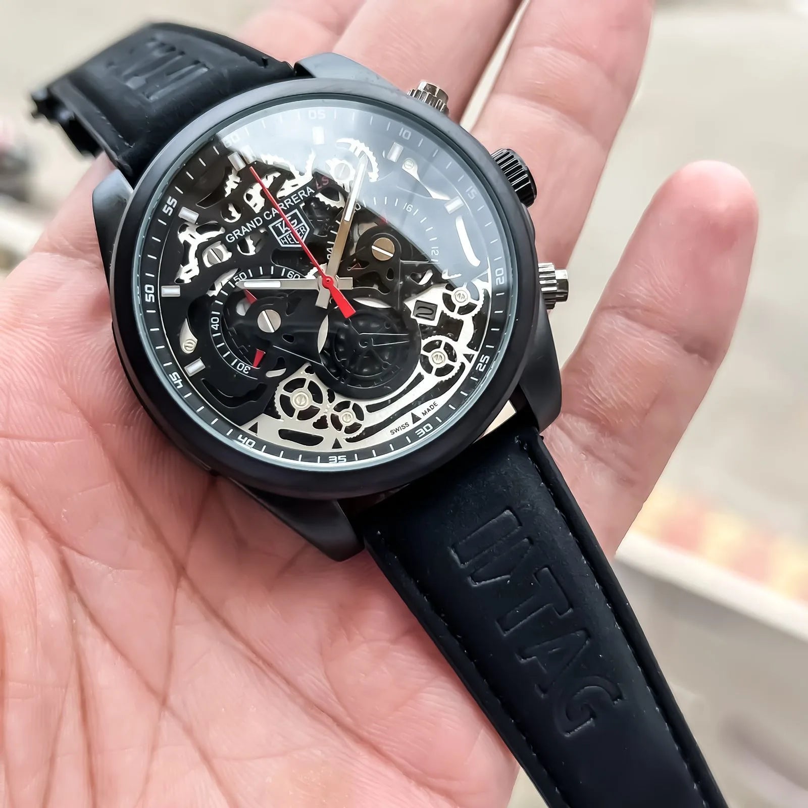 TAG Heuer Carrera Sport CR7 Black Leather Strap