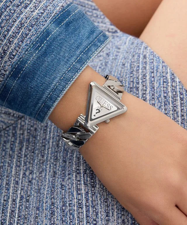 Guess Fame Silver Triangle Dial Quartz