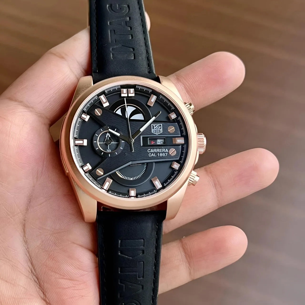 TAG Heuer Carrera Sporat CR7 Black Suede Leather