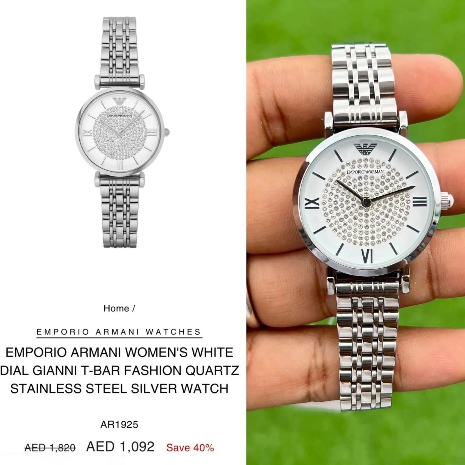 Emporio Armani White Diamond Dial