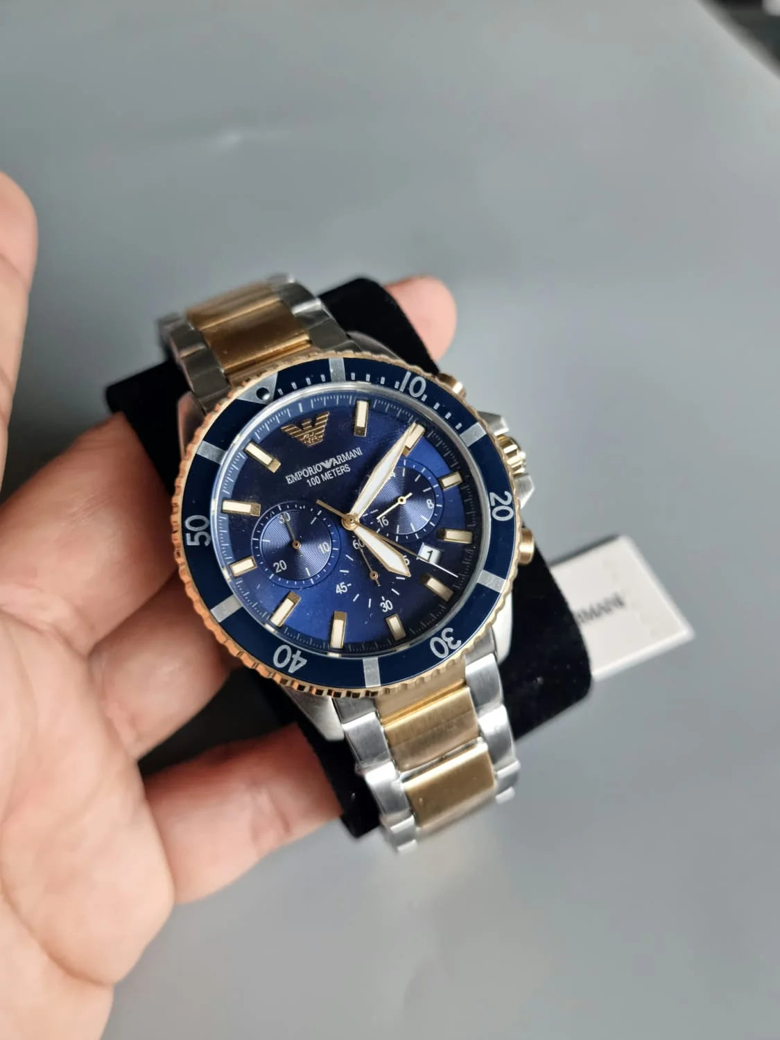 Emporio Armani Diver Blue/Gold toned steel 43 mm