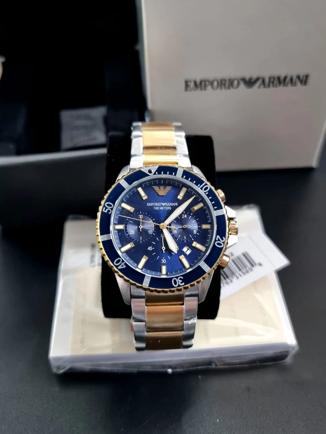 Emporio Armani Diver Blue/Gold toned steel 43 mm