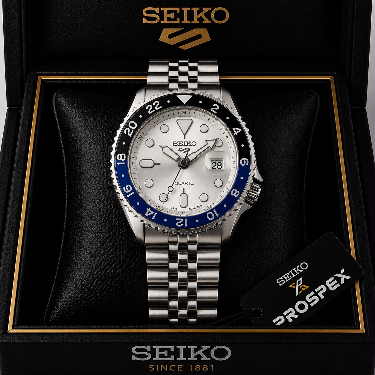 Seiko 5 Sports SKX GMT Sky Blue, Silver Cloud