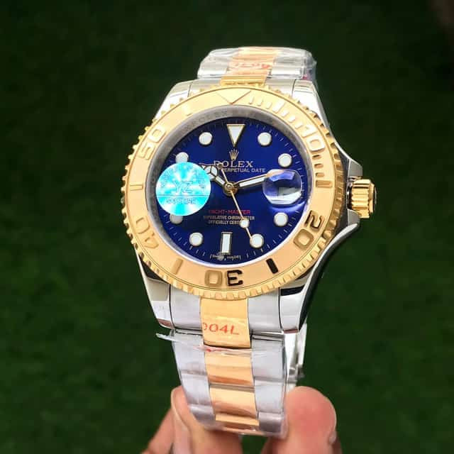 Rolex Yachtmaster Japanese Two Tone Gold & Blue Dial Mens Watch
