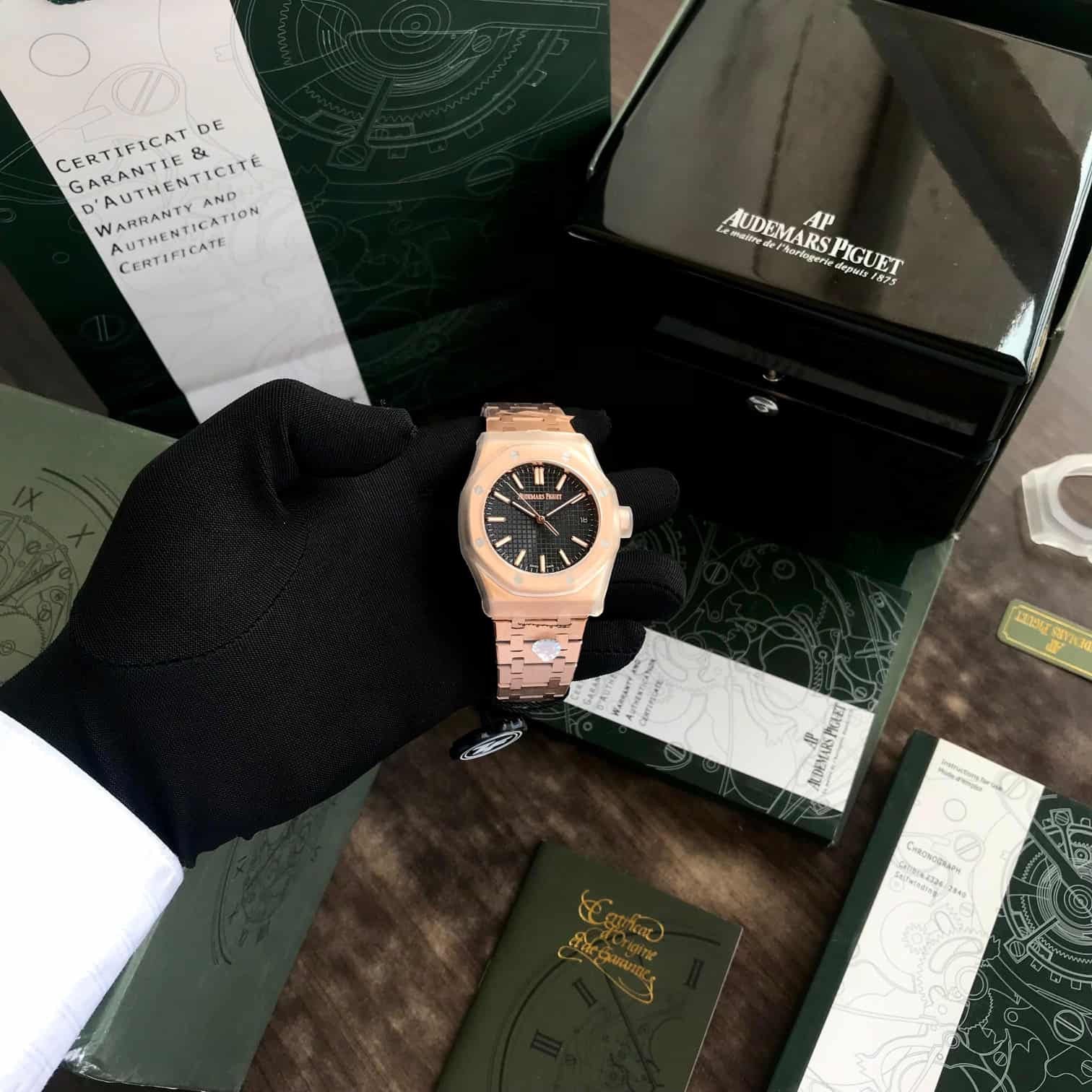 Audemars Piguet Royal Oak Offshore Rosegold Black Dial Metal Chain Swiss ETA 1:1 Automatic Movement Men’s Watch