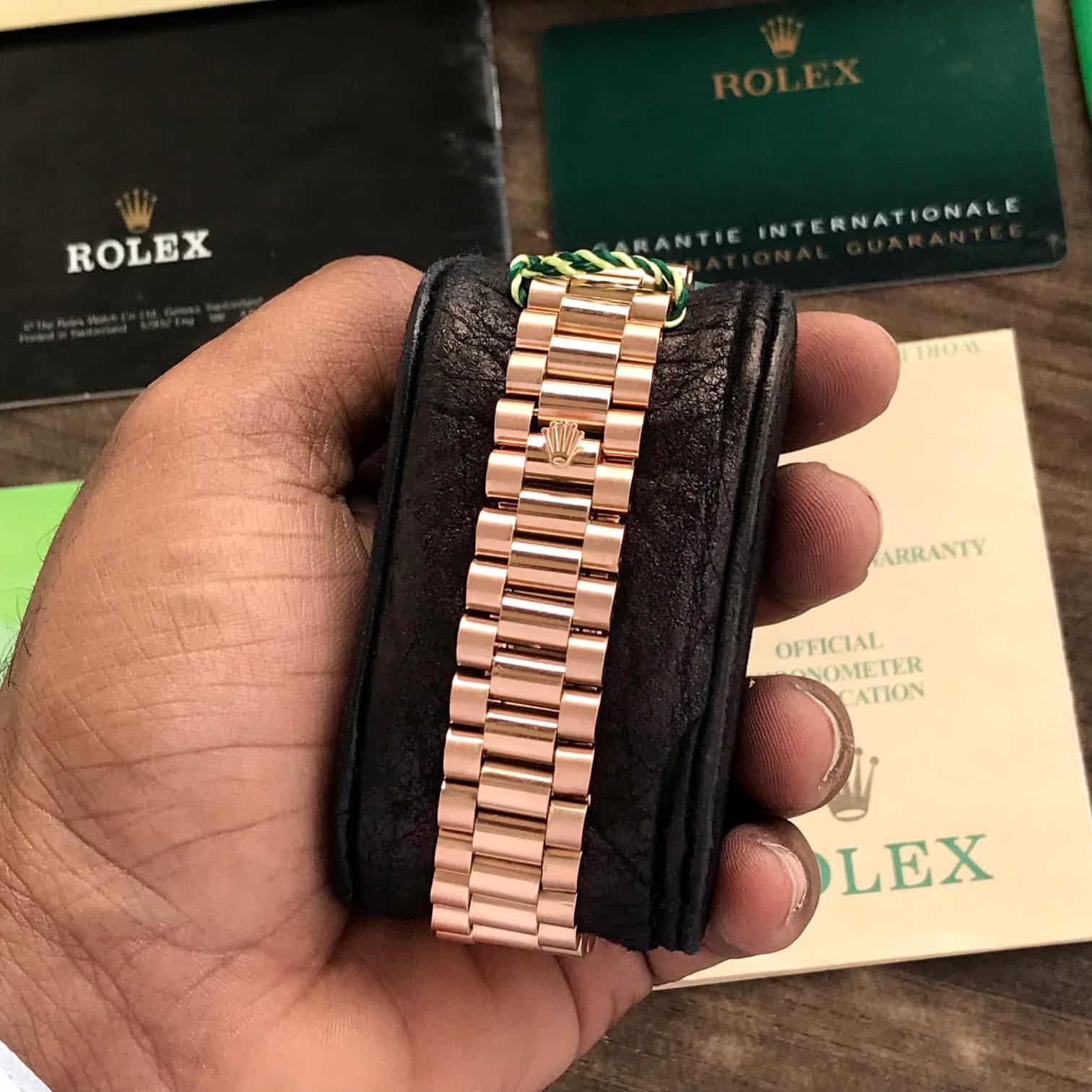 Rolex Day Date 40 Brown Dial Roman Numbers Rosegold Japanese Automatic Mens Watch