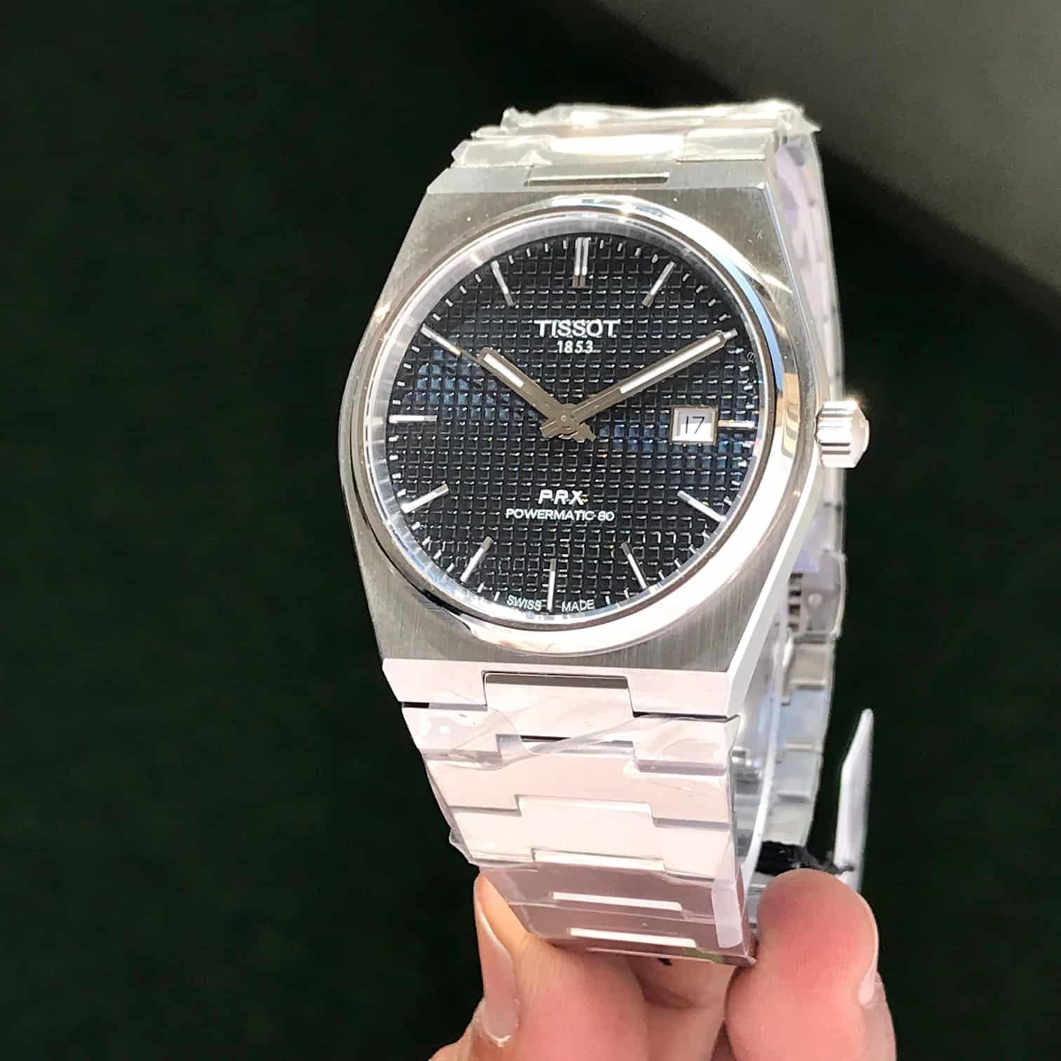 Tissot Poweromatic PRX 100% Authentic Silver Black Dial Automatic Mens Watch