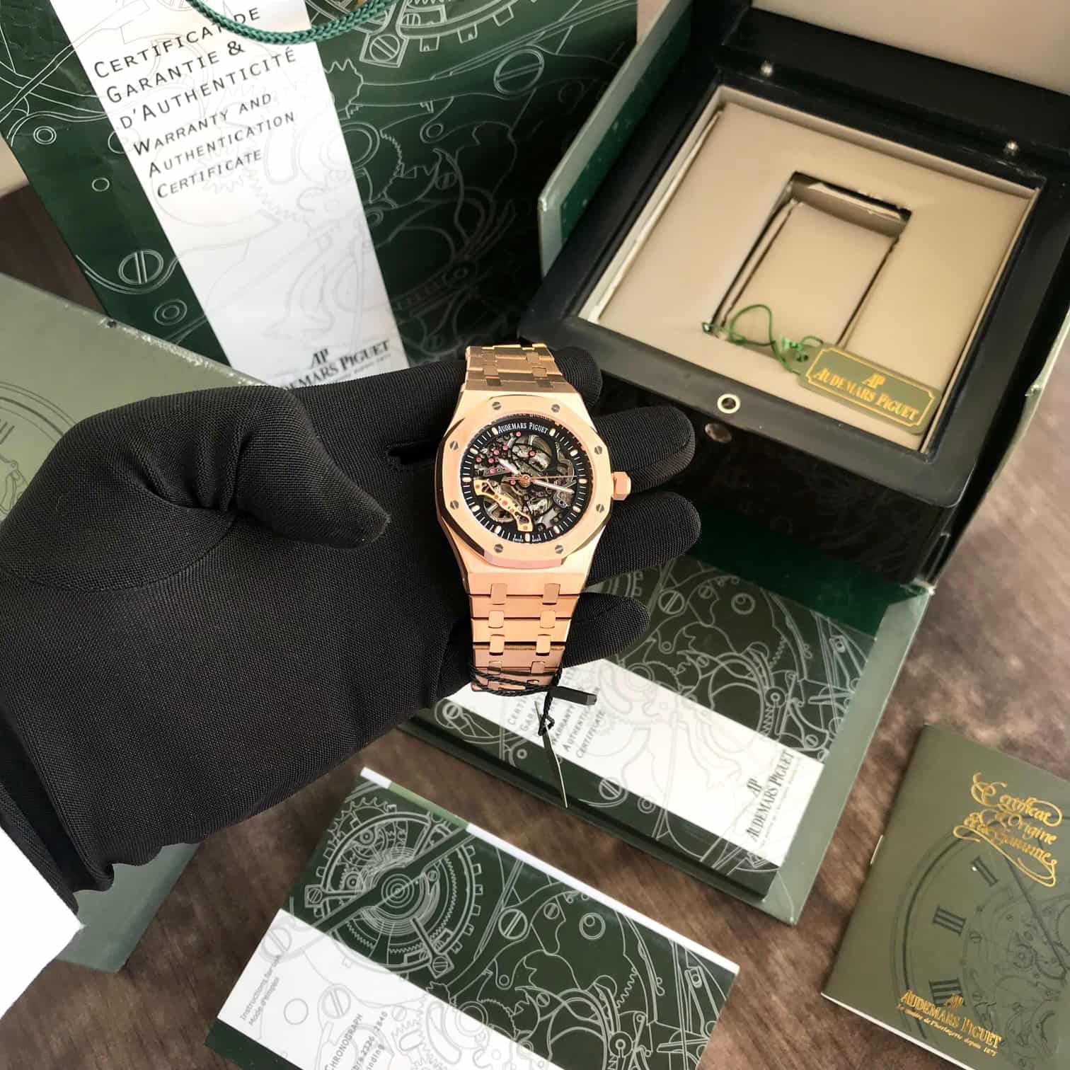 Audemars Piguet Royal Oak Rose Gold 41mm Double Balance Wheel Openwork Skeleton Dial Automatic Men’s Watch