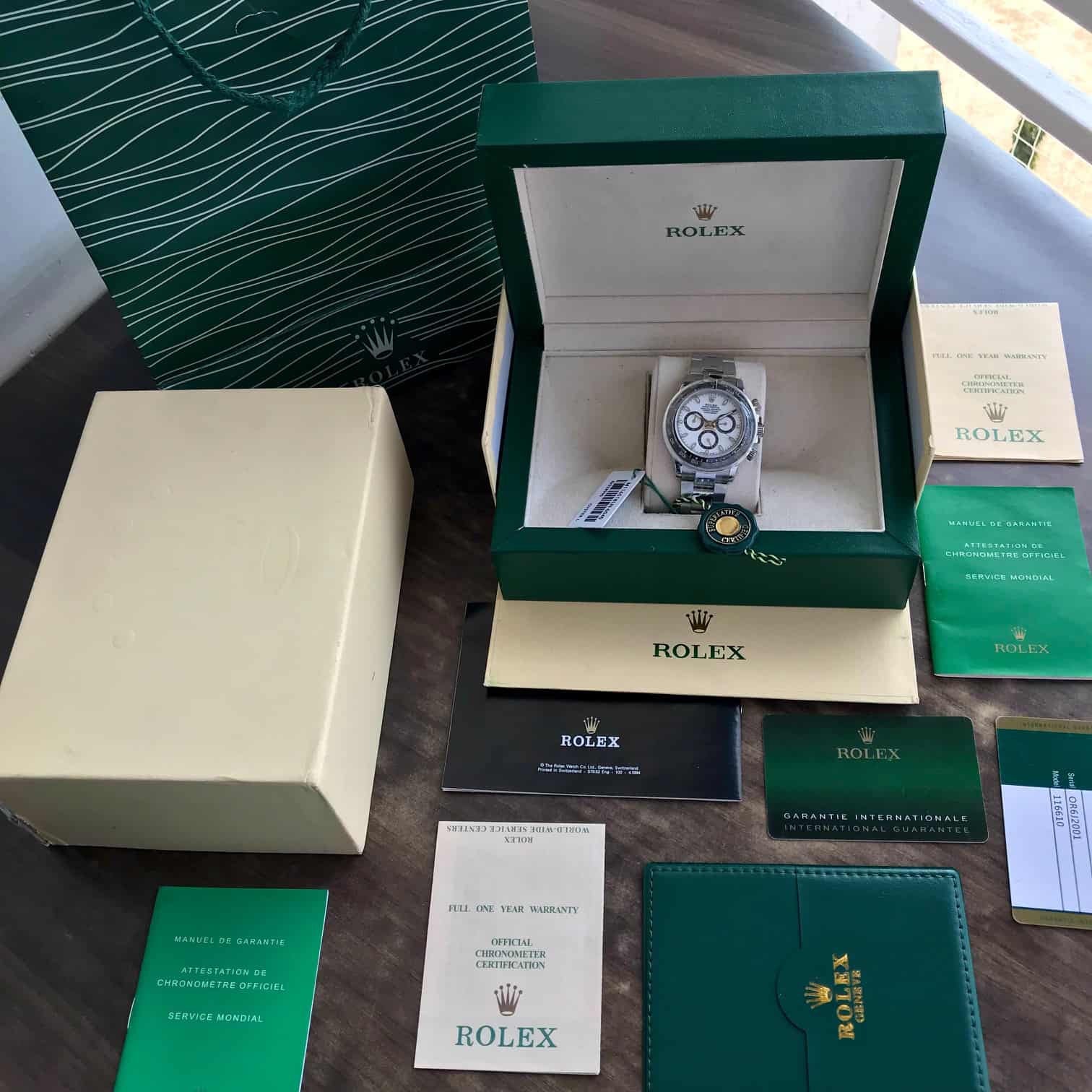 Rolex Cosmograph Daytona Panda Edition Swiss ETA Automatic Mens Watch