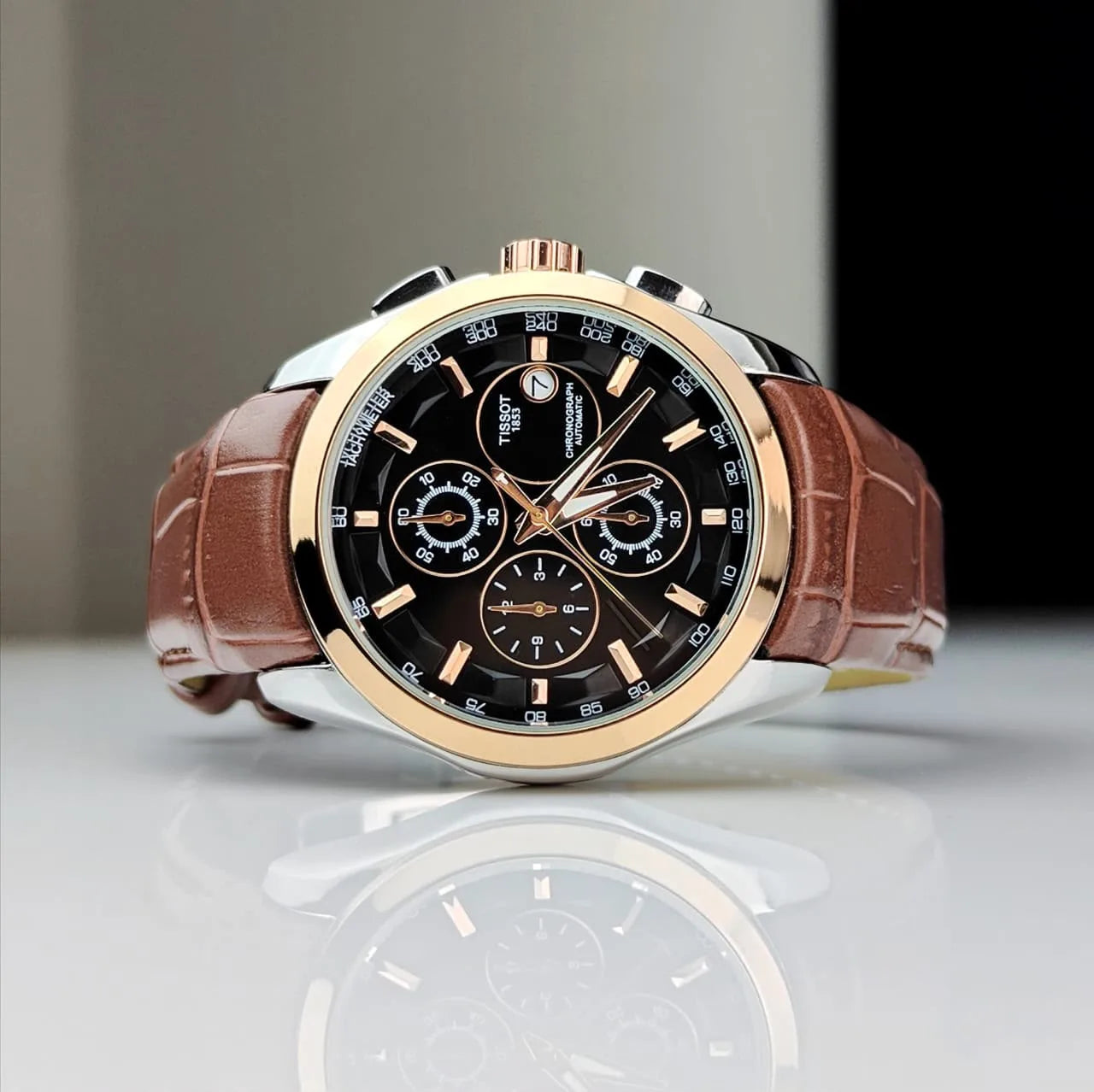 Tissot 1853 Chronograph Brown Leather Strap