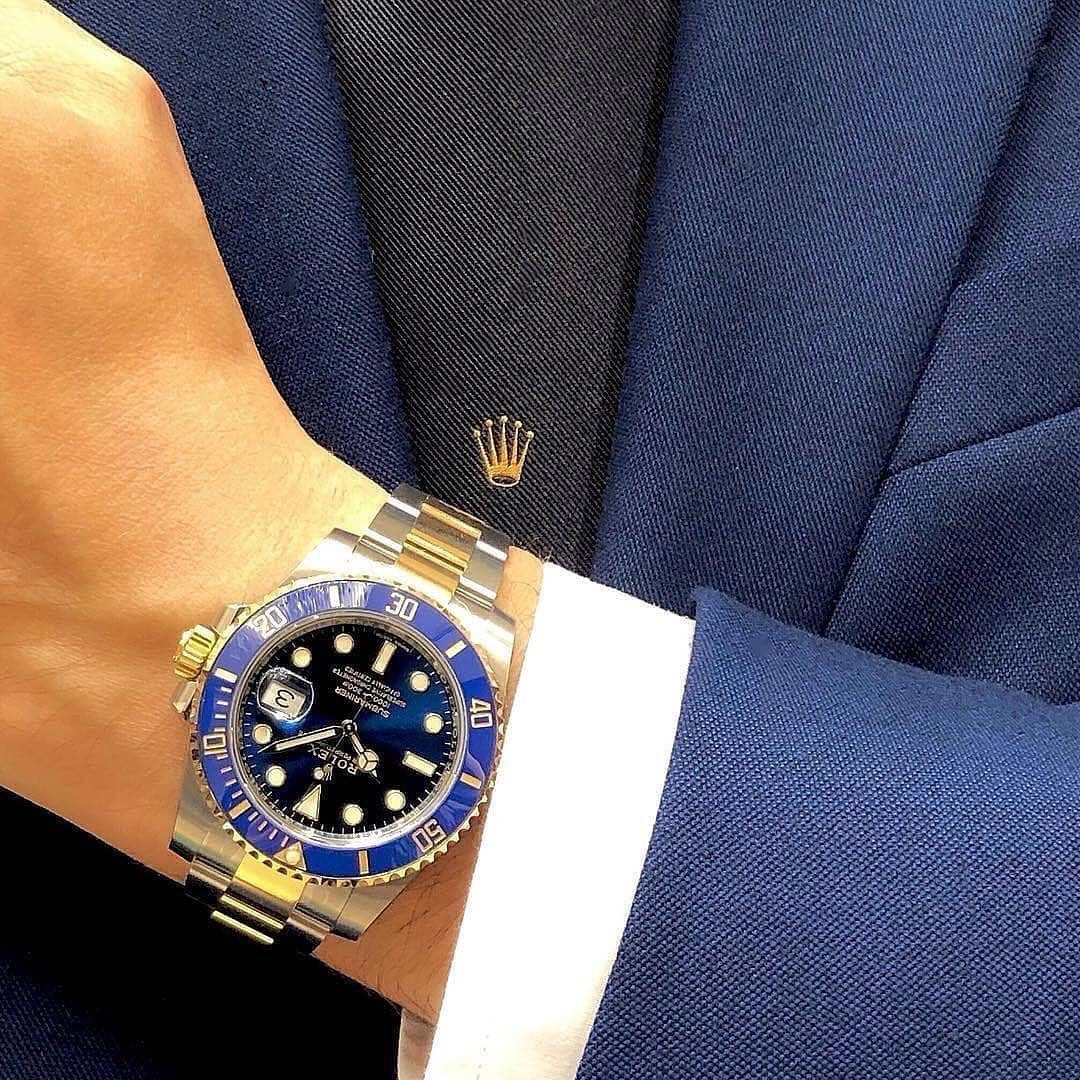 Rolex Submariner Two Tone Blue Dial Japanese Master Quality Automatic Men’s Watch