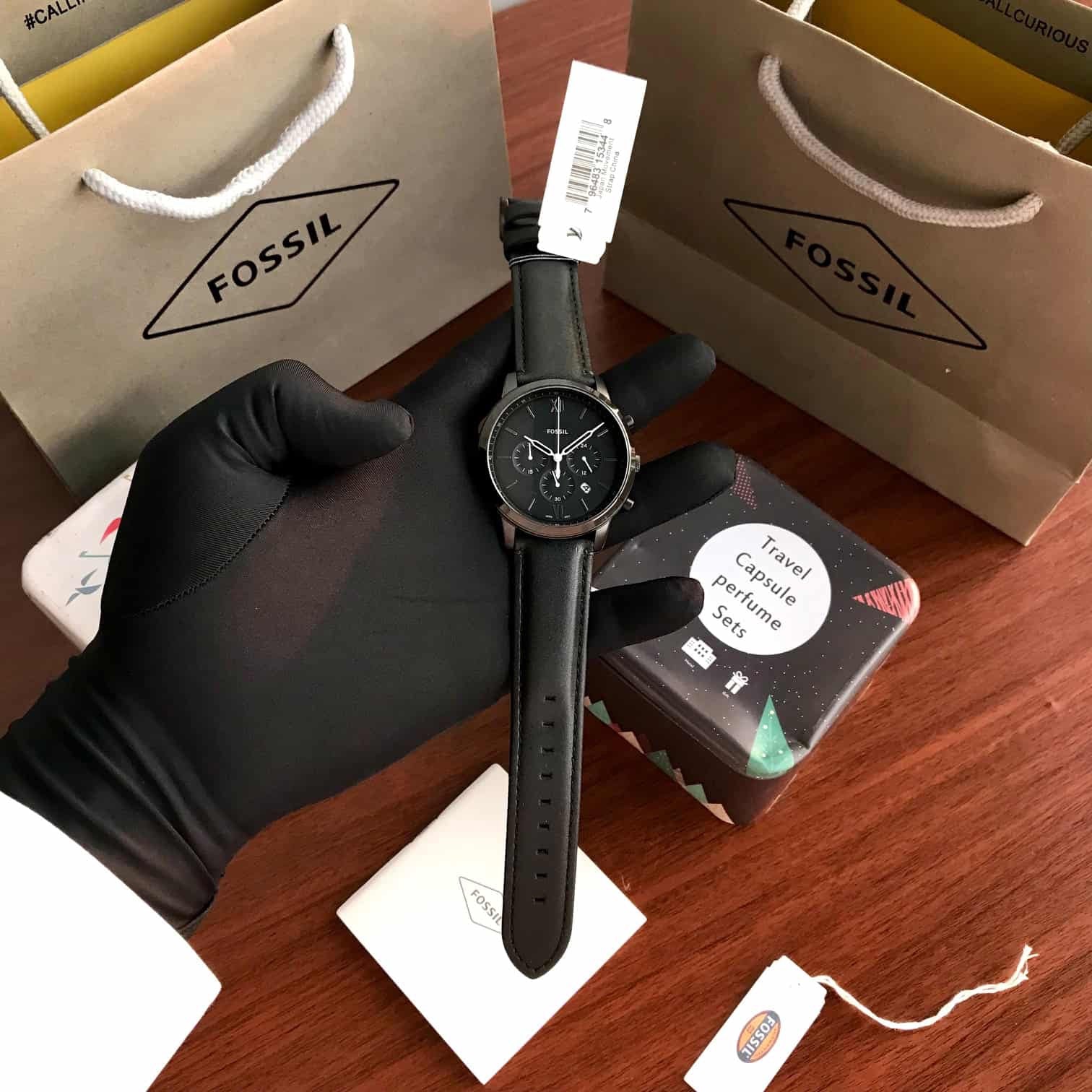 Fossil Neutra Chronograph Black Leather Mens Watch