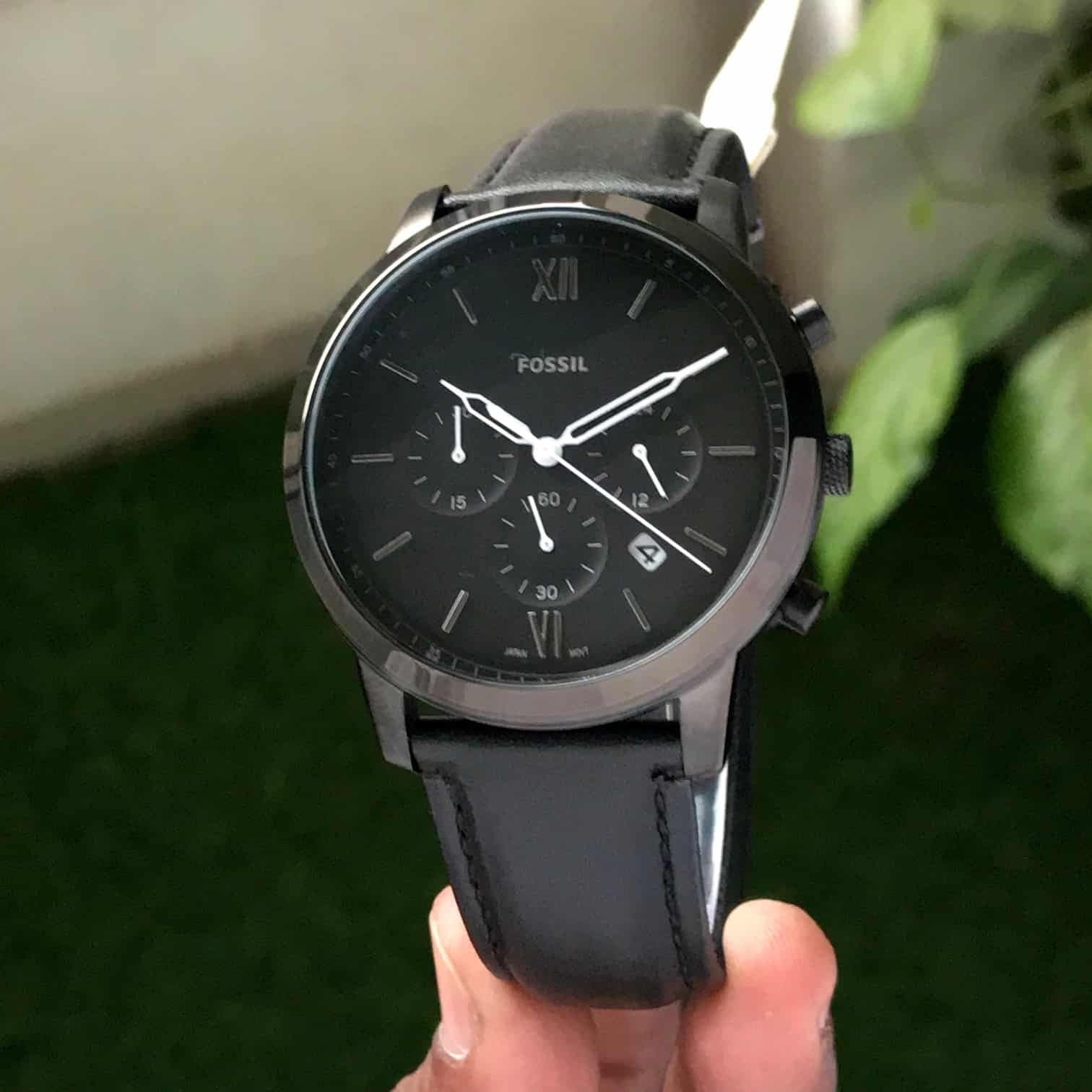 Fossil Neutra Chronograph Black Leather Mens Watch