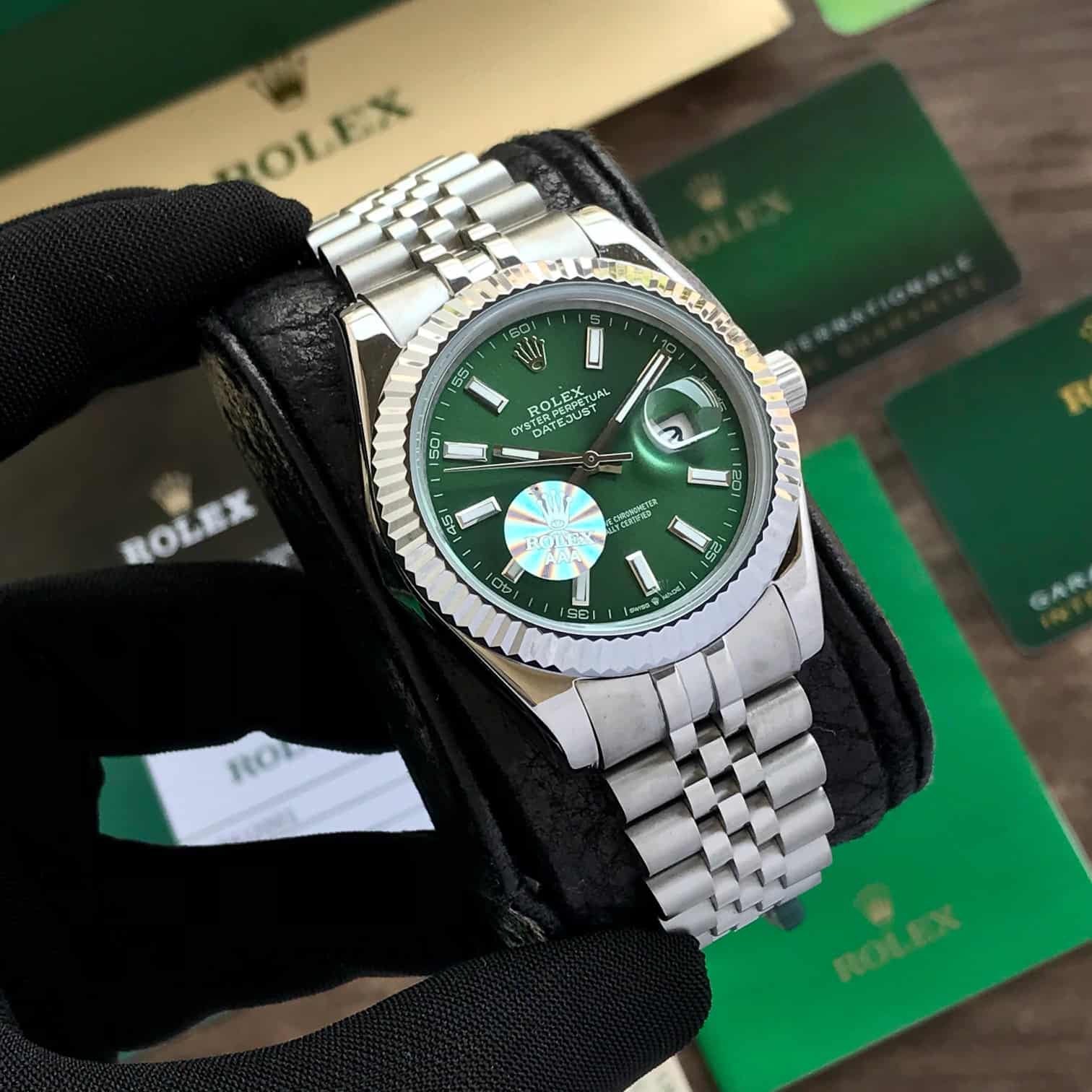 Rolex Date Just 41 Mint Green Dial & Jubli Chain Automatic Mens Watch