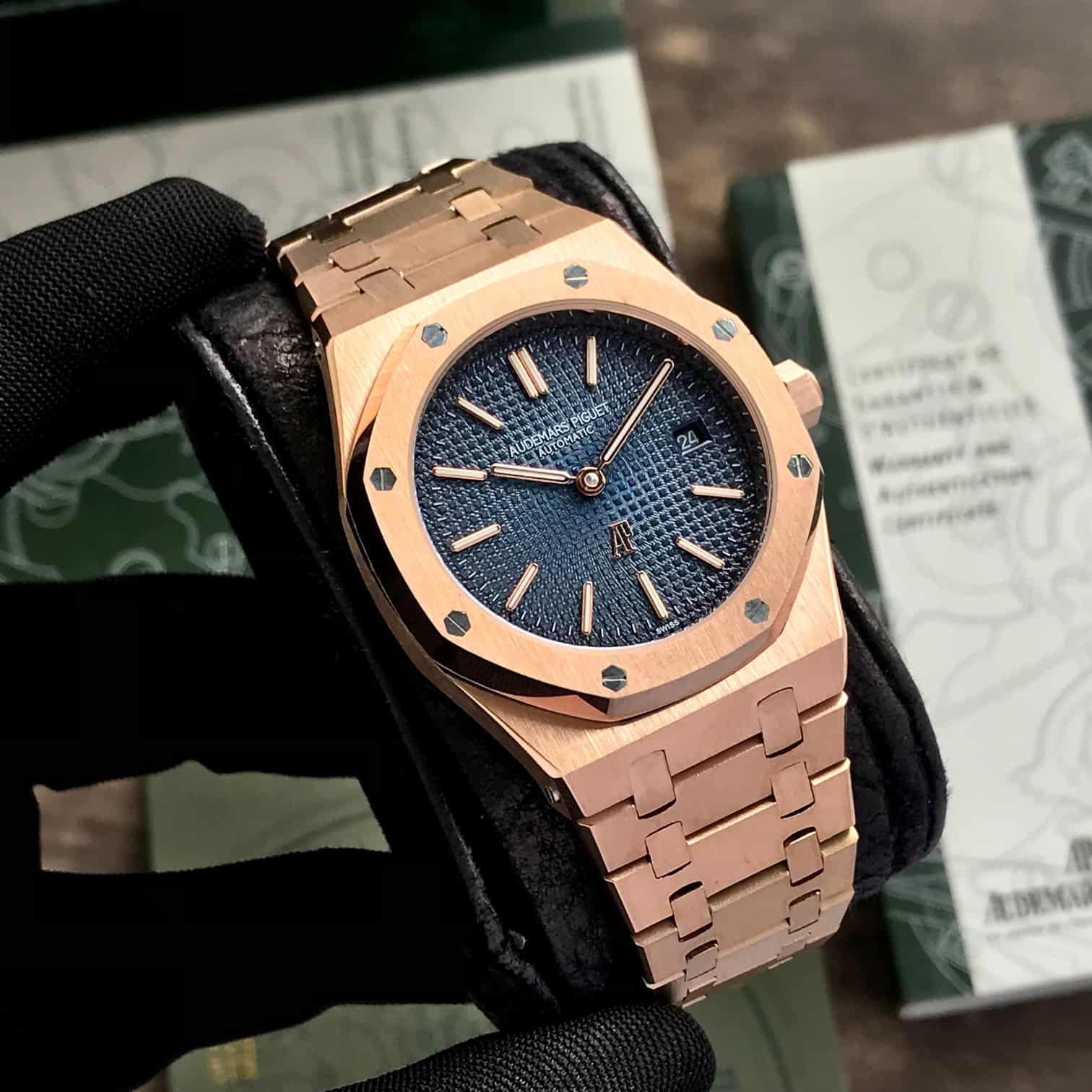 Audemars Piguet Royal Oak Offshore Rosegold Blue Dial Automatic Back Open Premium Men’s Watch