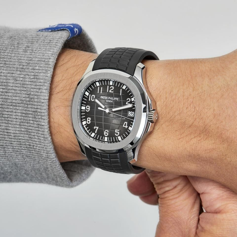 Patek Philippe Aquanaut Silver Black Swiss ETA Automatic Men’s Watch
