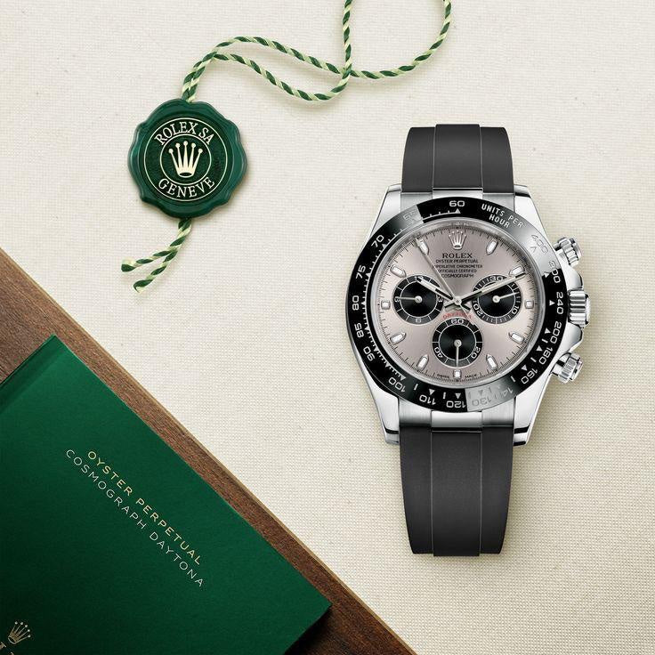 Rolex Daytona Silver Grey Dial Black Rubber Strap Automatic Men’s Watch