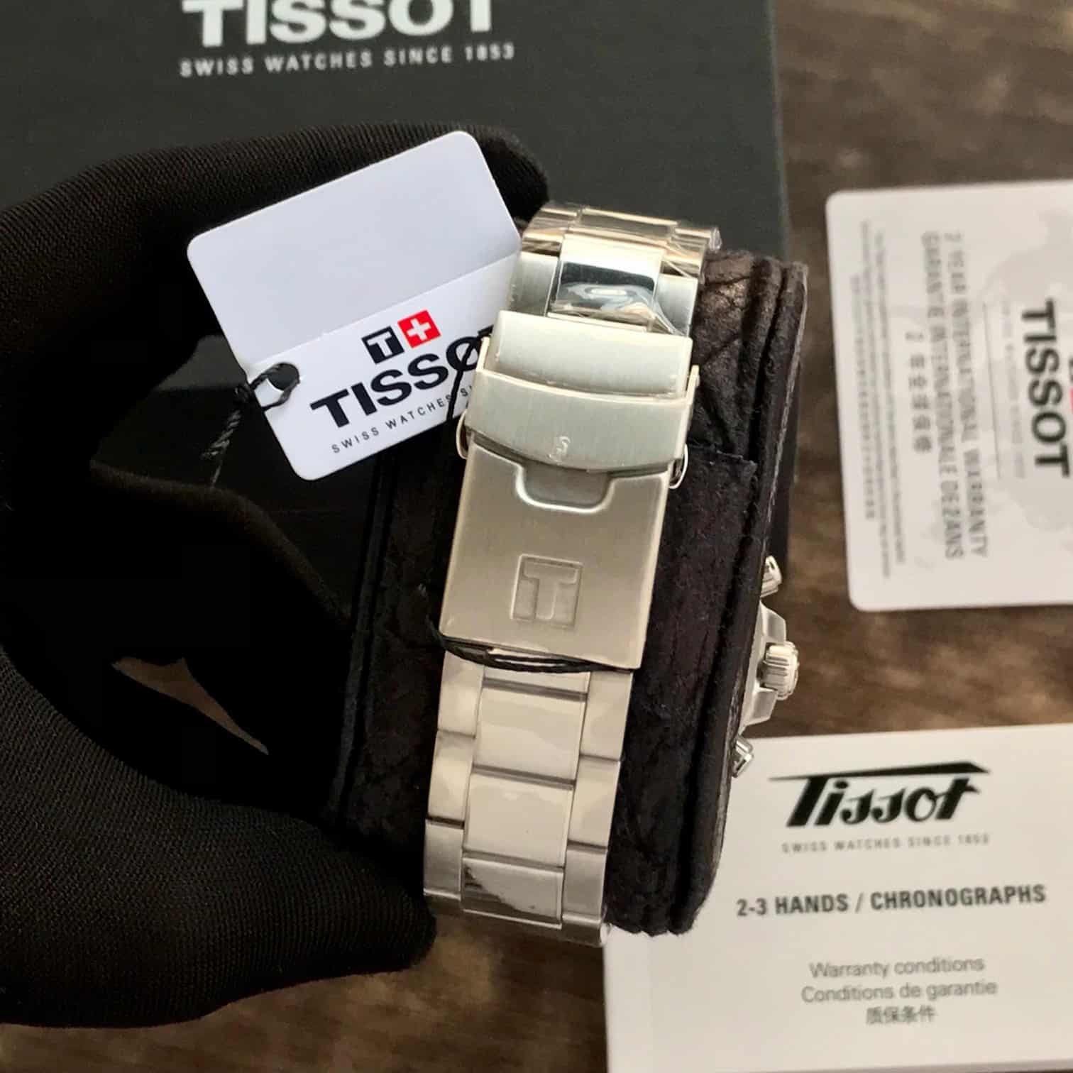 Tissot Seastar Chronograph Burgundy Dial Stainless Steel Chain Quartz Movement Men’s Watch