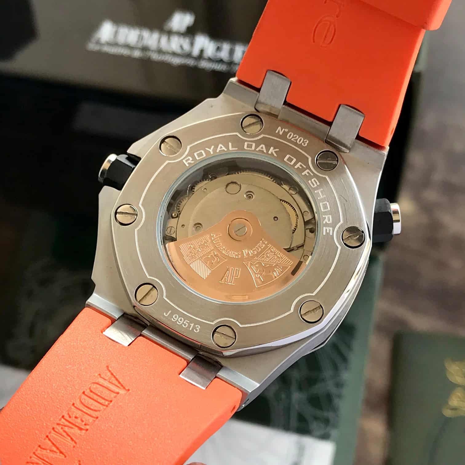 Audemars Piguet Royal Oak Offshore Stainless Steel Orange Dial Automatic Mens Watch