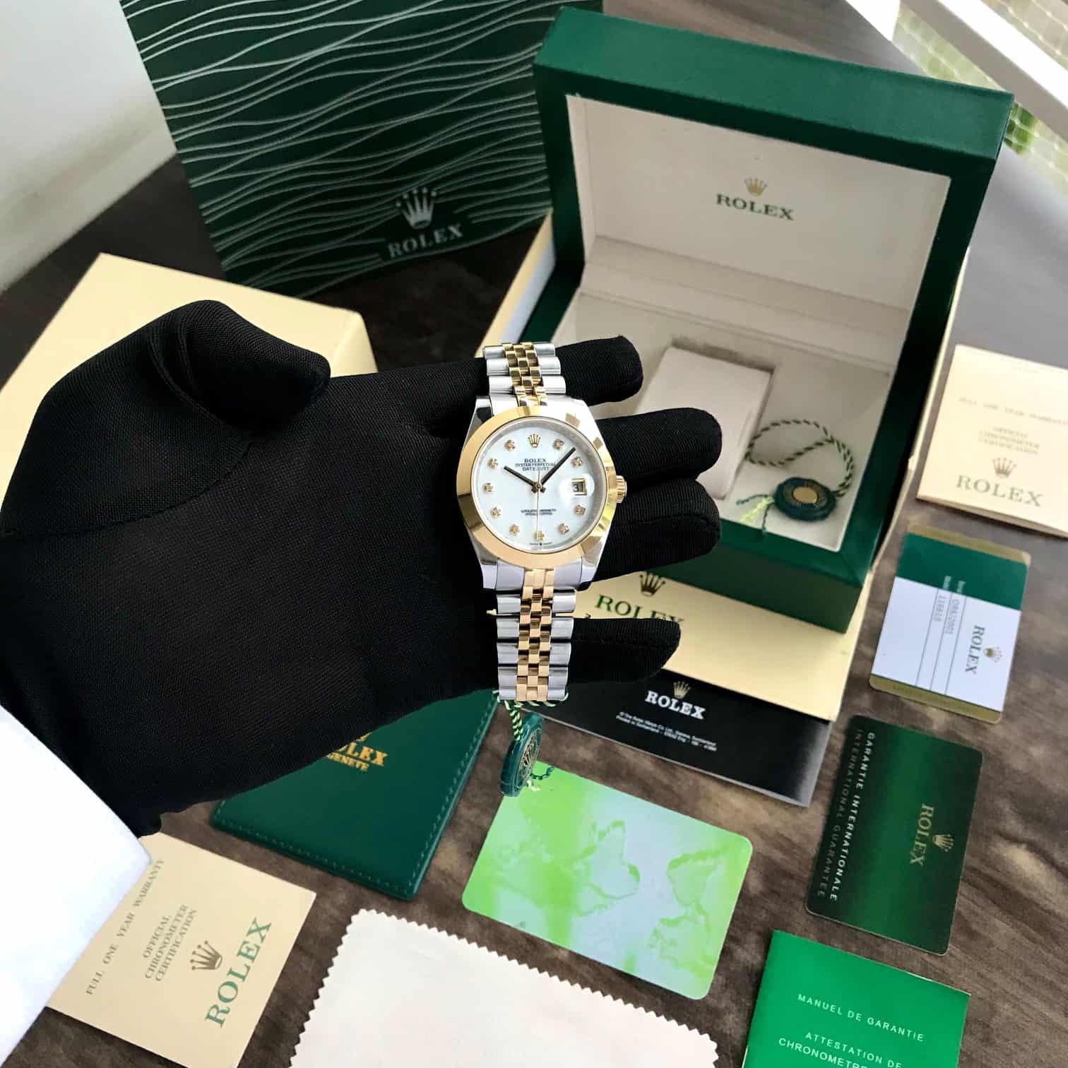 Rolex Date Just 41 Two Tone Jubli Chain White Dial Automatic Men’s Watch