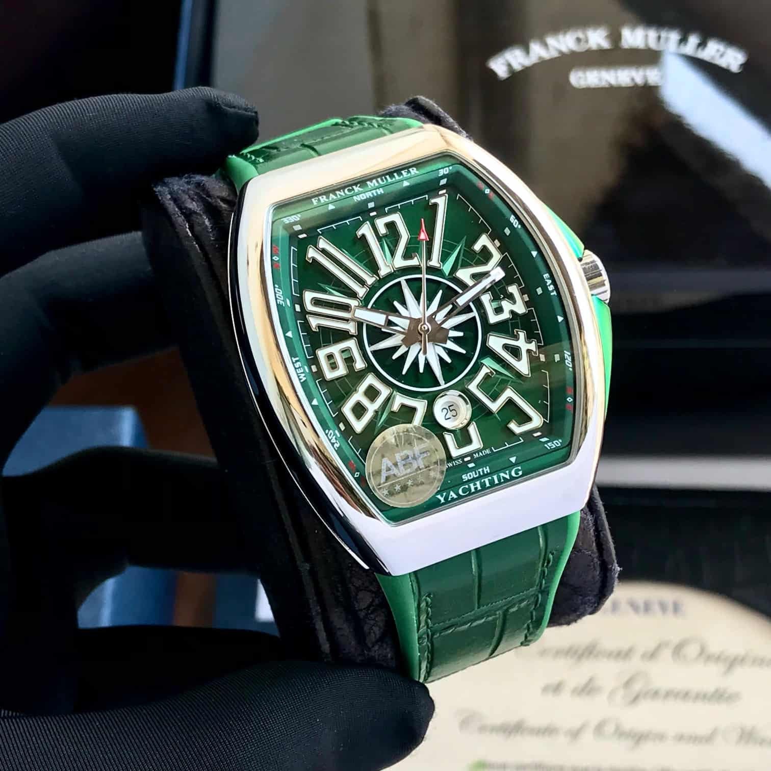 Franck Muller Vanguard V45 Steel Green Swiss ETA Automatic Mens Watch
