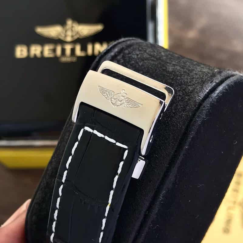 Breitling Navitimer B01 Chronograph Grey Dial Black Leather Strap Men’s Watch