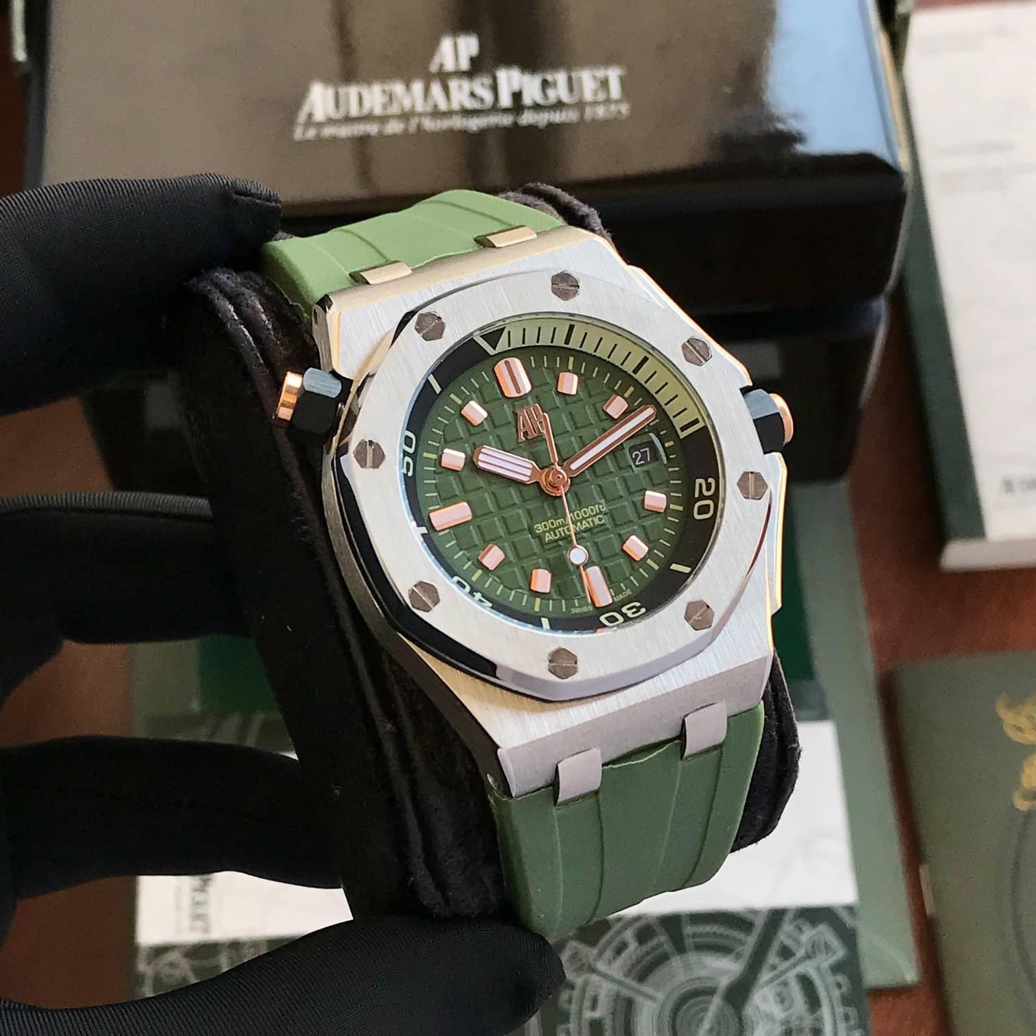 Audemars Piguet Royal Oak Offshore Khaki Green Dial Automatic Mens Watch
